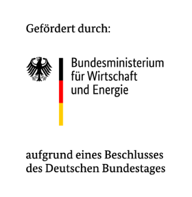 Logo des Bundesministeriums für Wirtschaft und Energie mit Förderhinweis